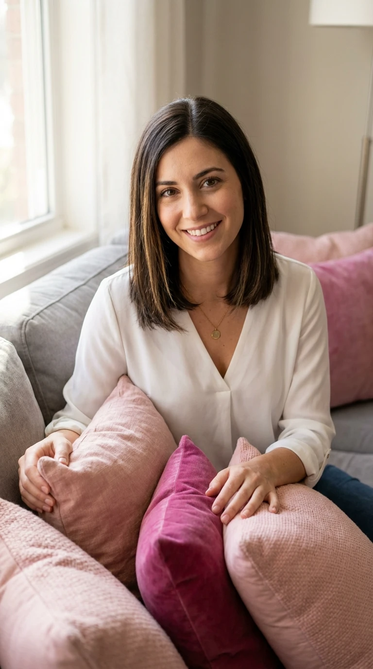 Des coussins roses pour une touche réversible