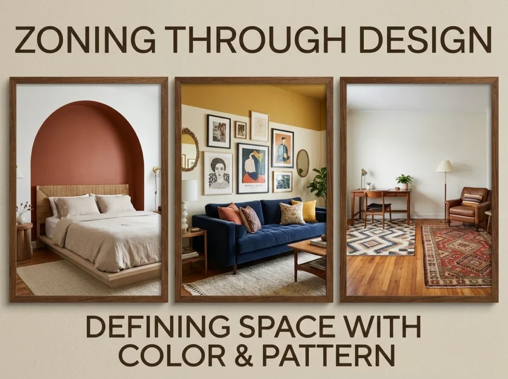 Zoning par la Couleur et la Décoration