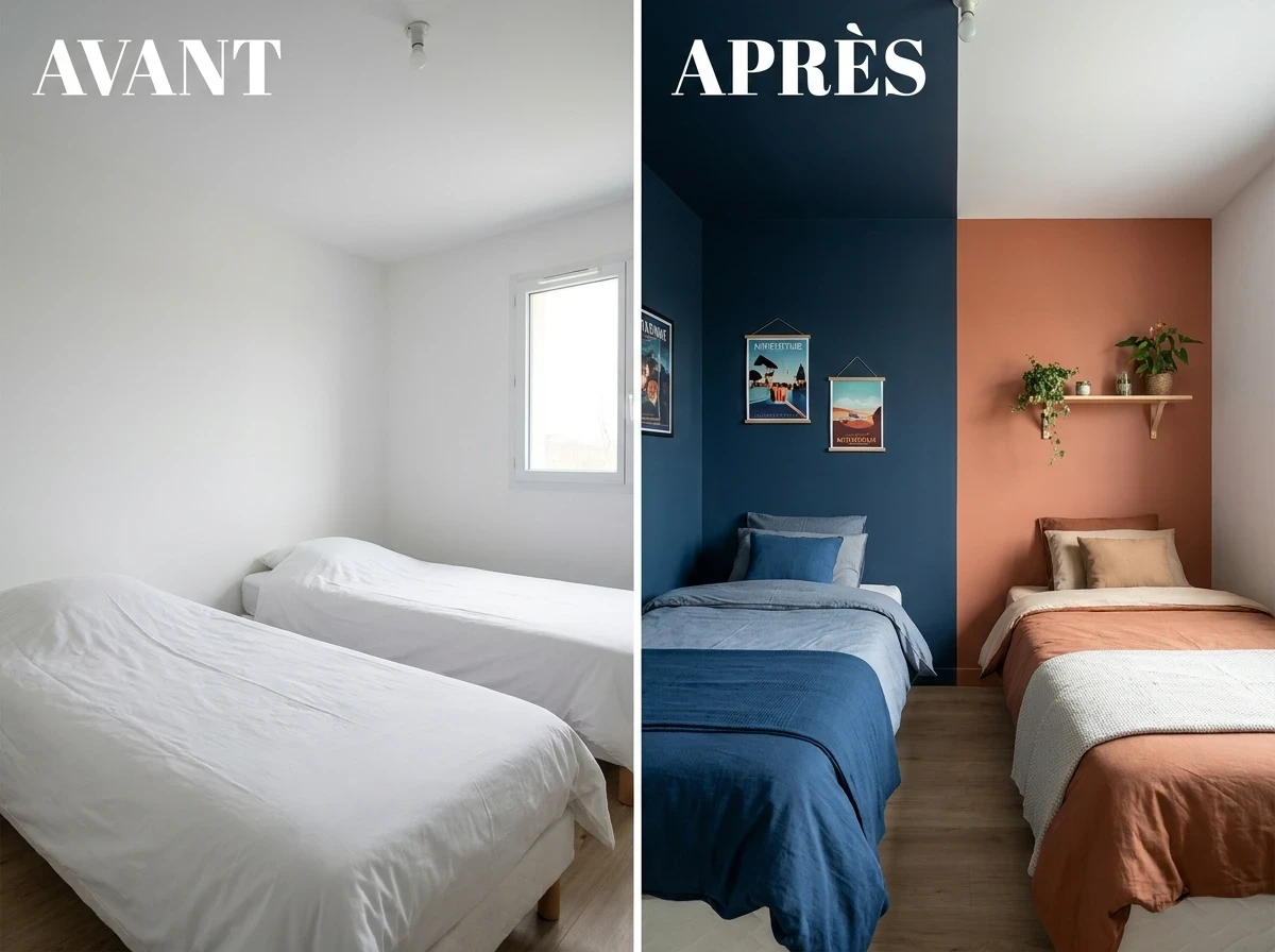 Deux Murs Accent Différents : Un Territoire par Couleur