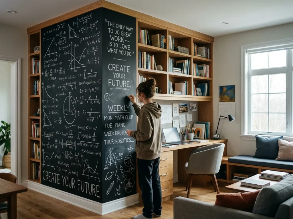 La Bibliothèque Tableau : Ardoise ou Tableau Blanc Intégré