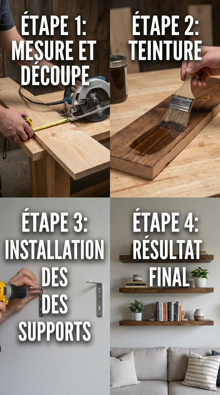 Fabriquer des étagères flottantes asymétriques