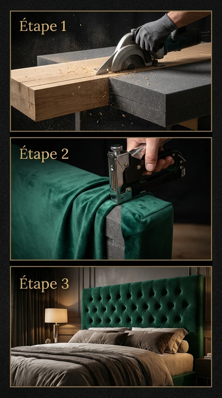 Fabriquer une tête de lit en tissu capitonné