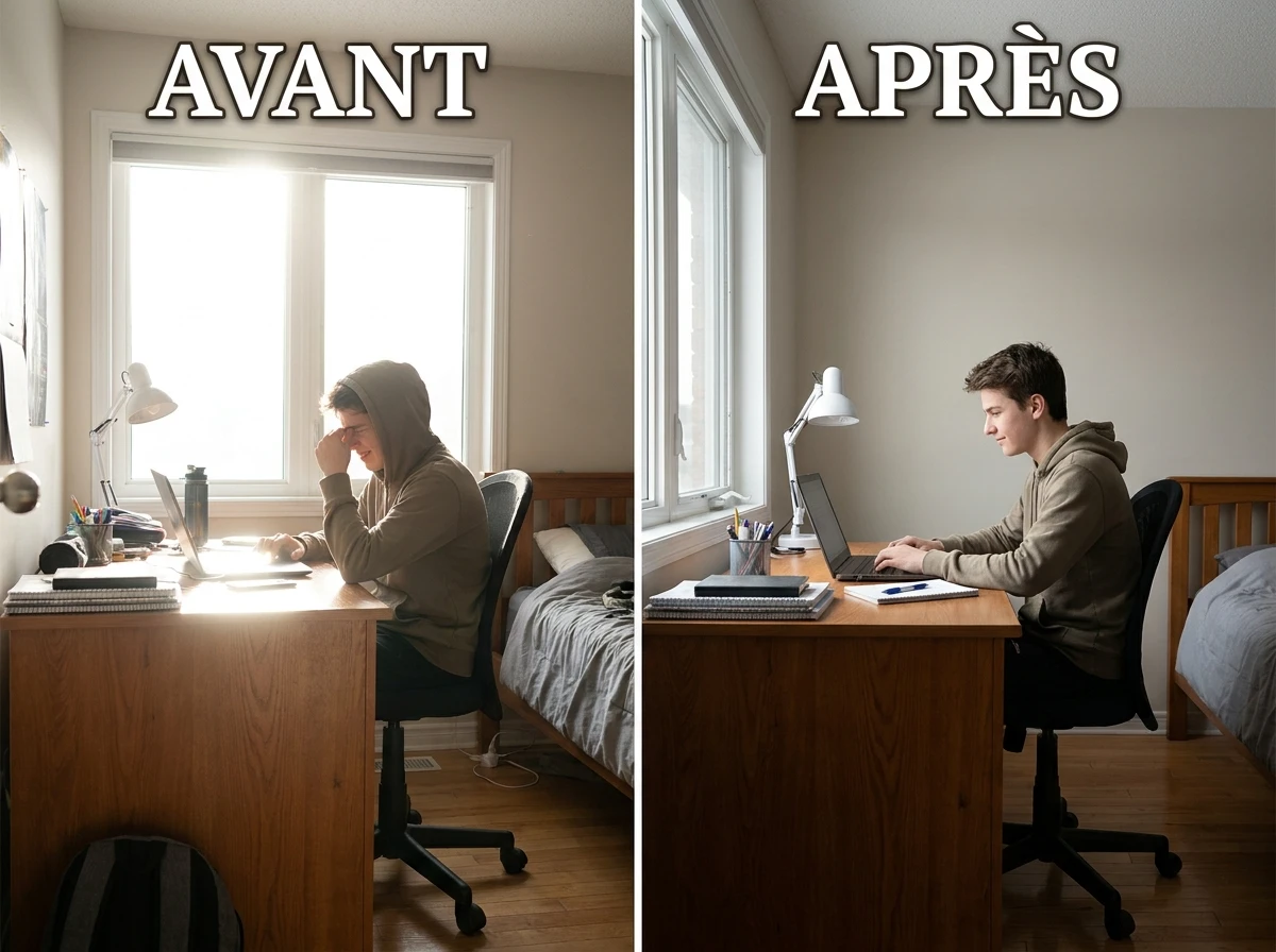 Jamais face à la fenêtre