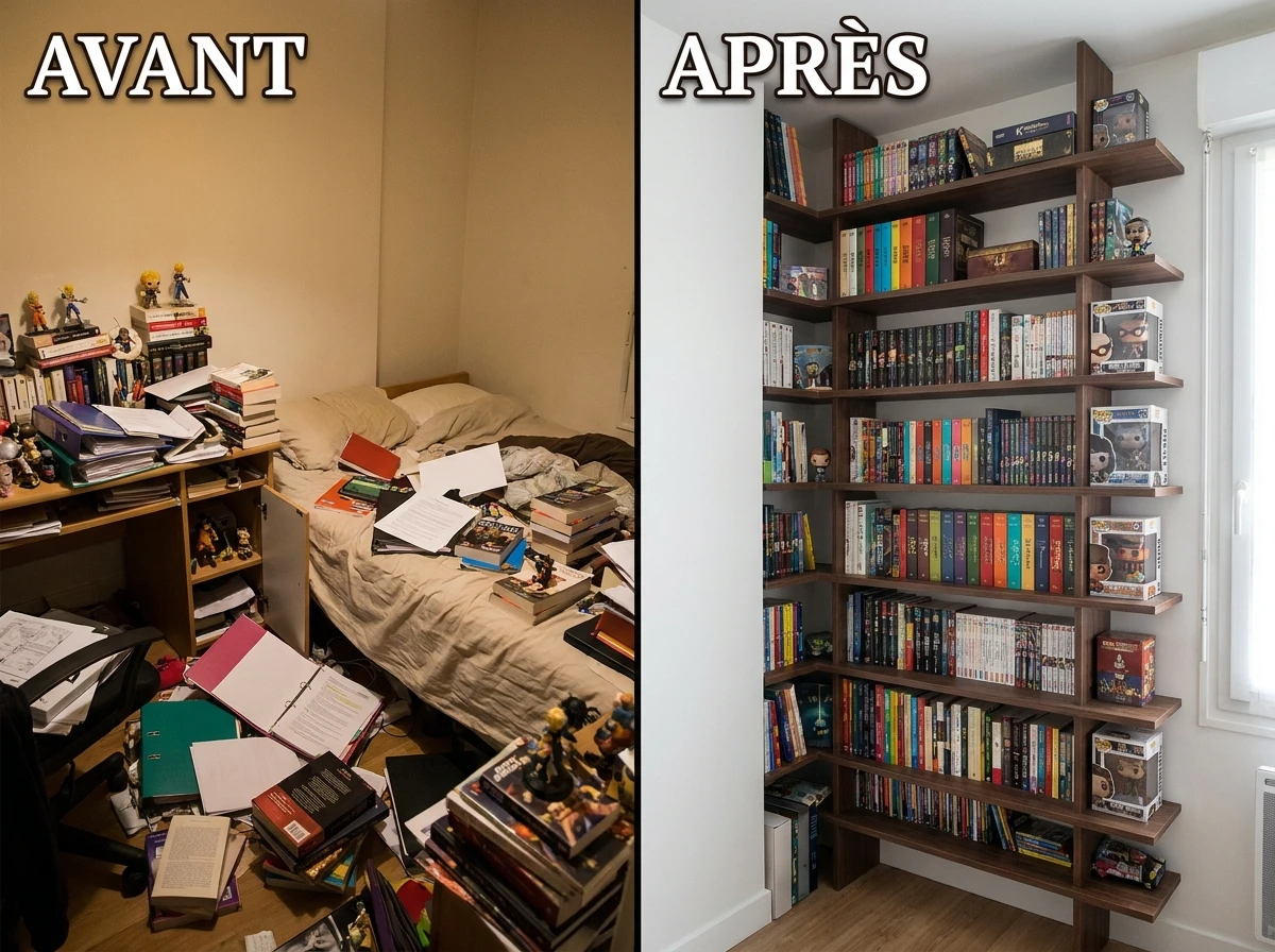 La Bibliothèque Haute: Verticale pour les Petits Espaces