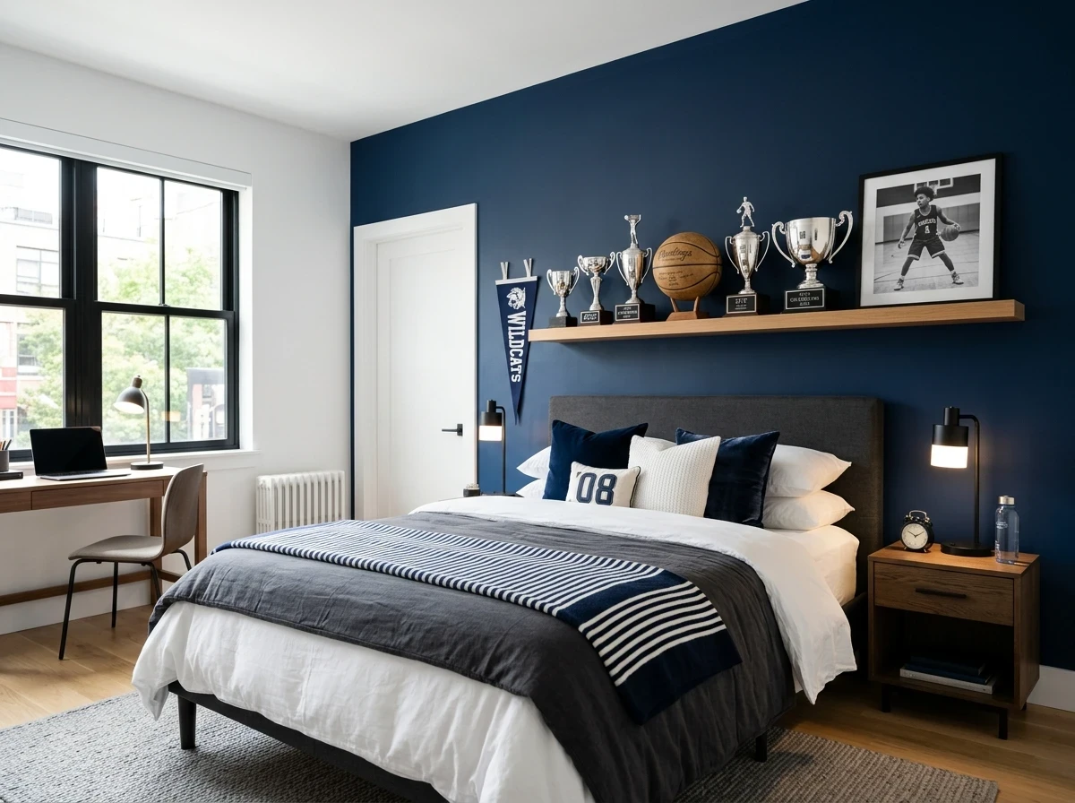 La couleur accent sportive: sur un seul mur