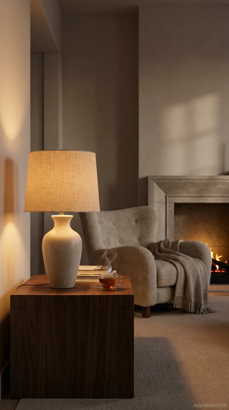 La lampe à abat-jour en tissu, belle en silhouette et douce en lumière