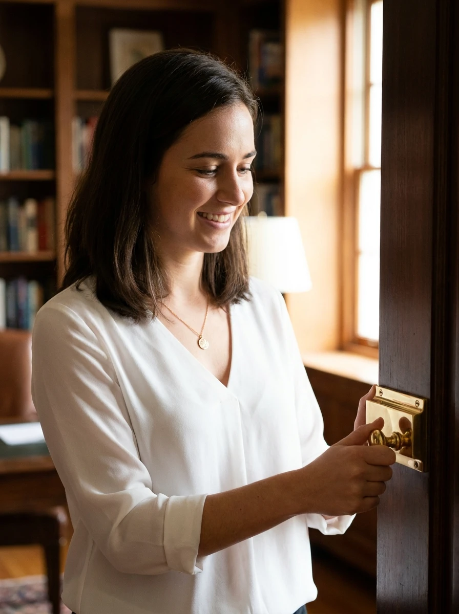 La porte avec verrou ou loquet intérieur