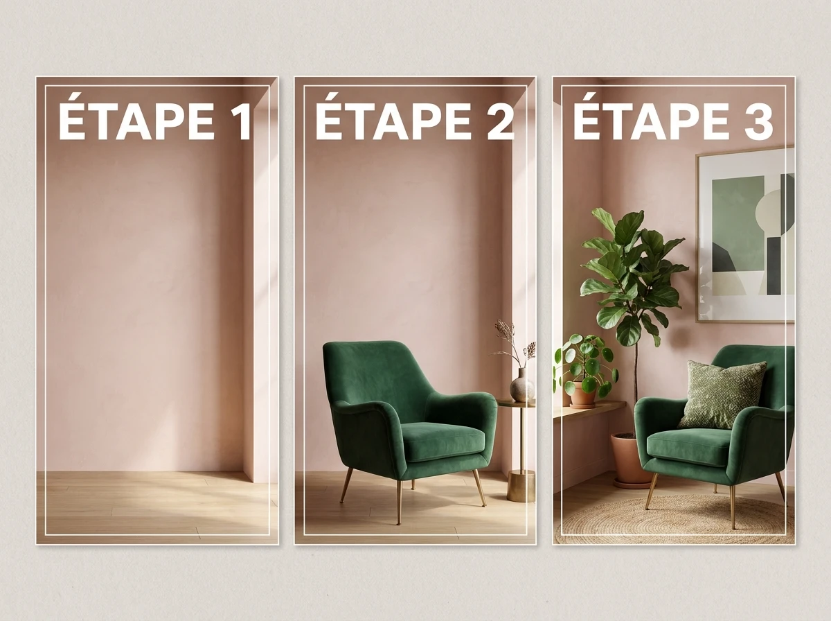 L'association rose et vert sauge ou émeraude
