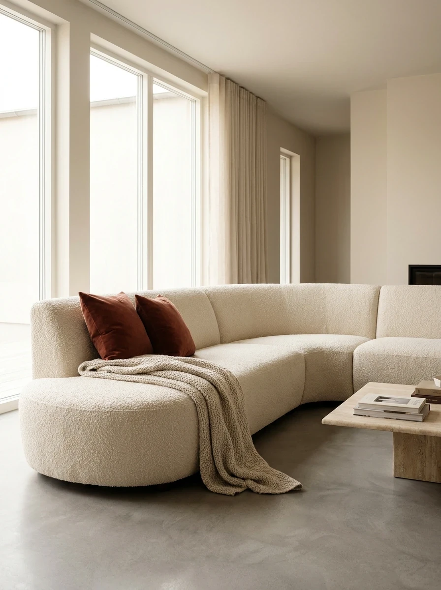Le canapé bouclette, la signature du cocooning contemporain