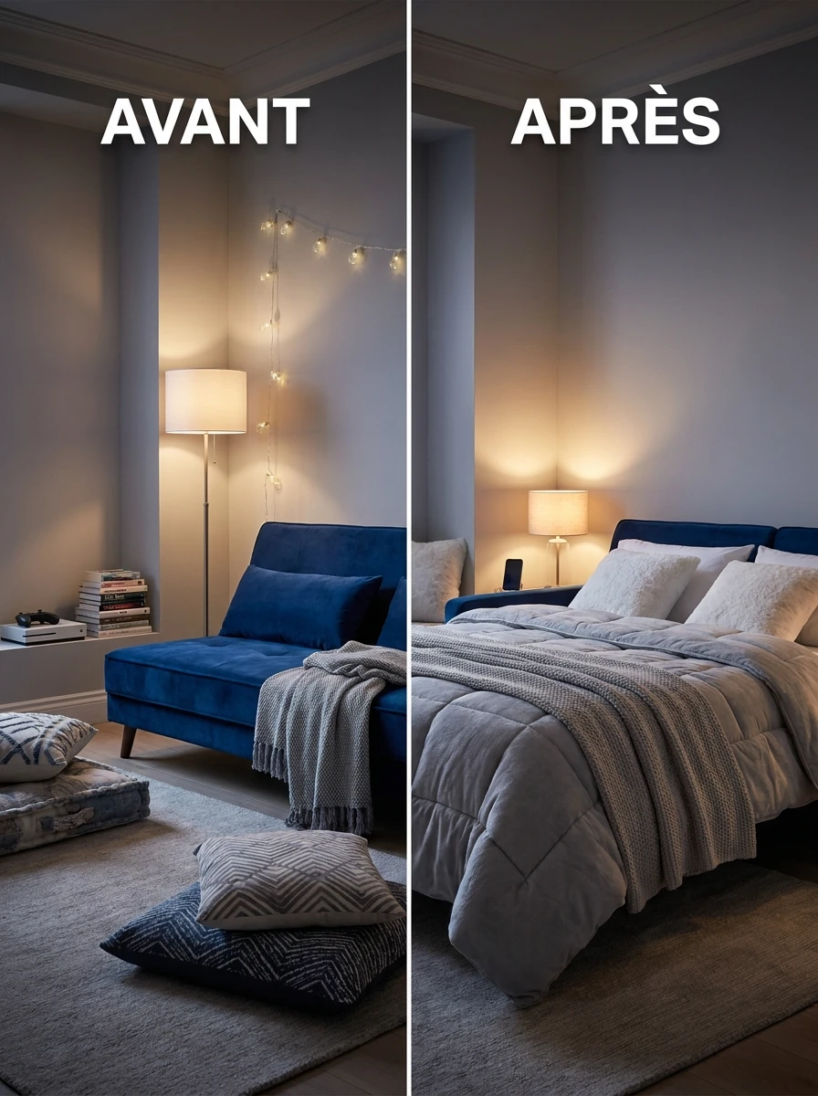 Le Canapé-Lit : La Chambre qui Reçoit