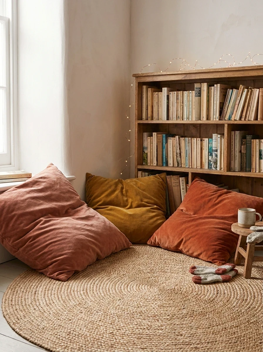 Le Coin Lecture au Sol : Minimaliste et Cocooning