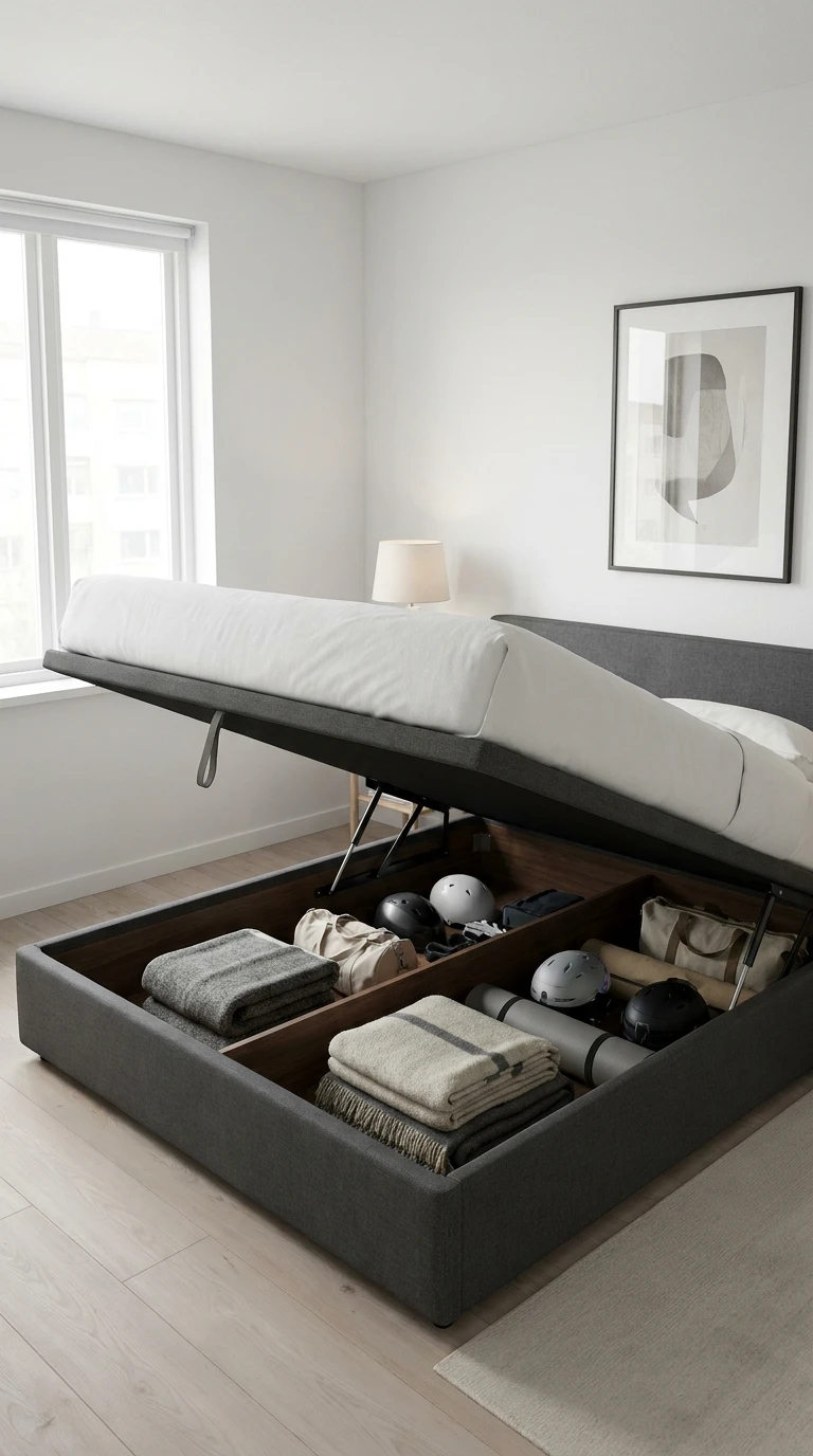 Le Lit Coffre : Rangement Maximal sous le Matelas