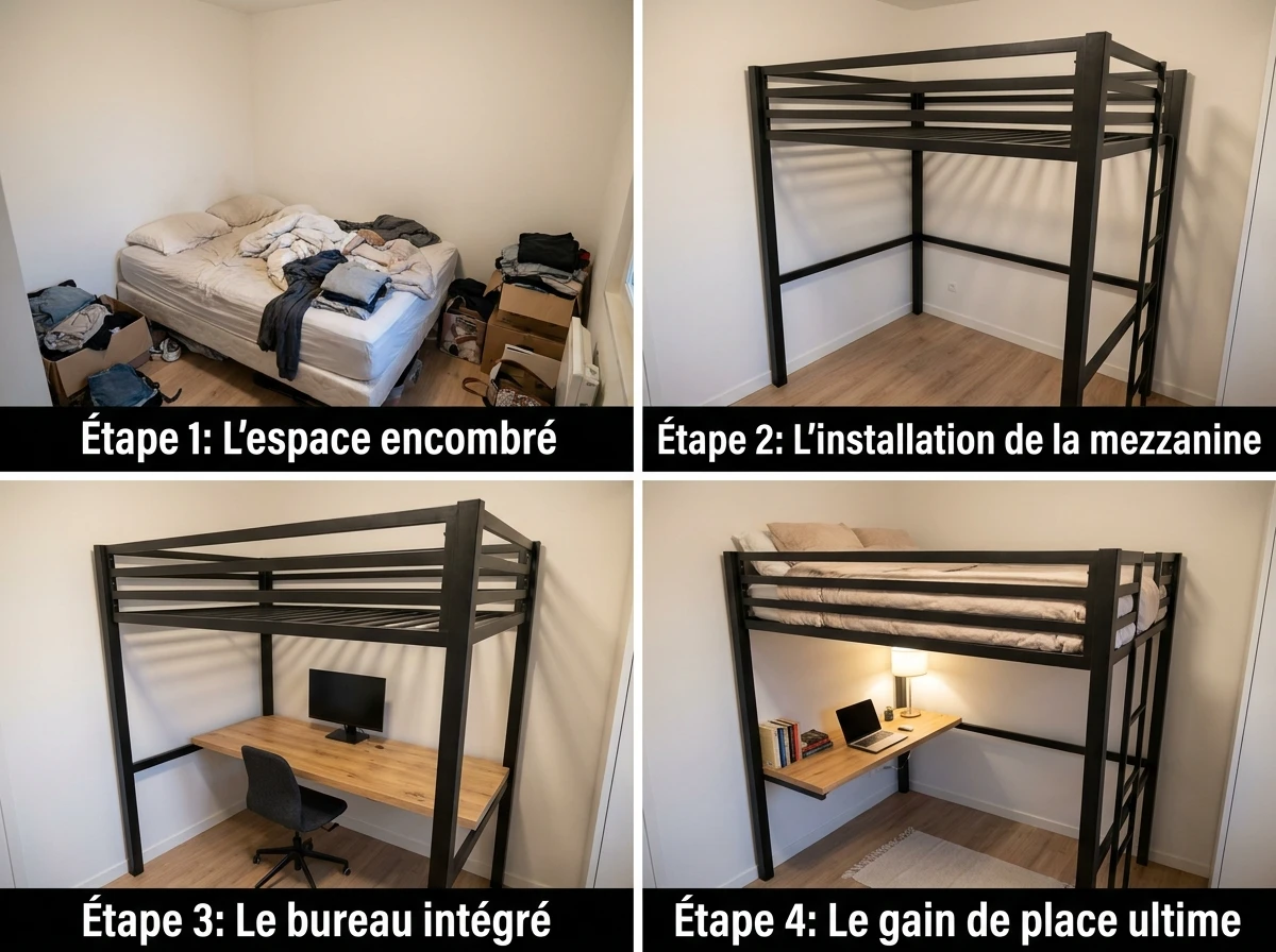 Le Lit Mezzanine avec Bureau Intégré: Le Gain de Place Ultime