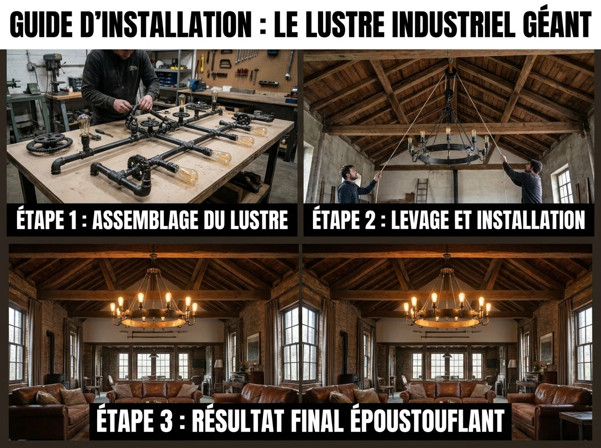 Le luminaire imposant en métal noir