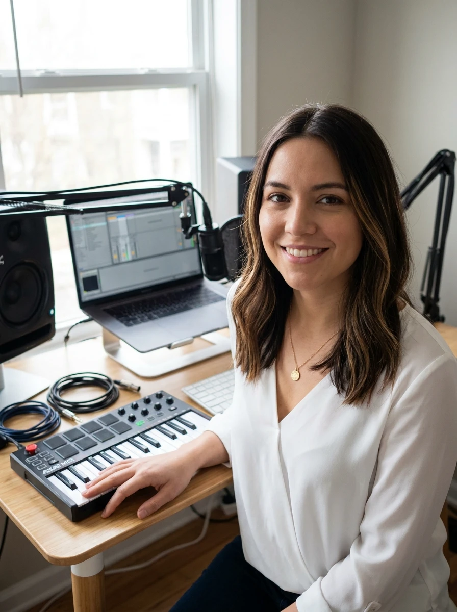 Le matériel de beatmaker: bureau organisé