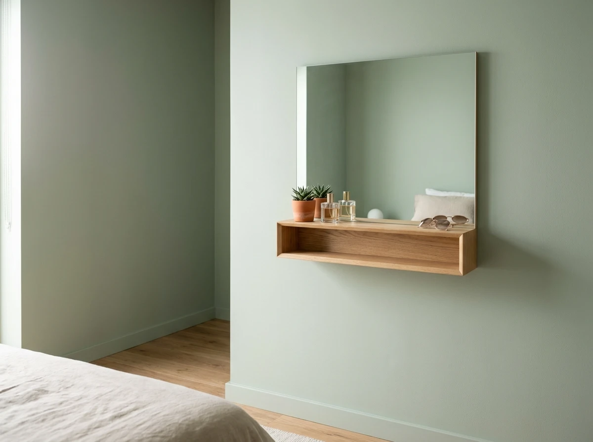 Le miroir avec tablette intégrée