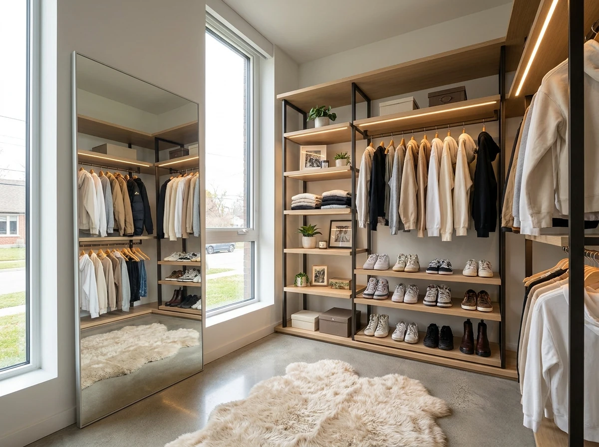 Le miroir intégré au coin dressing