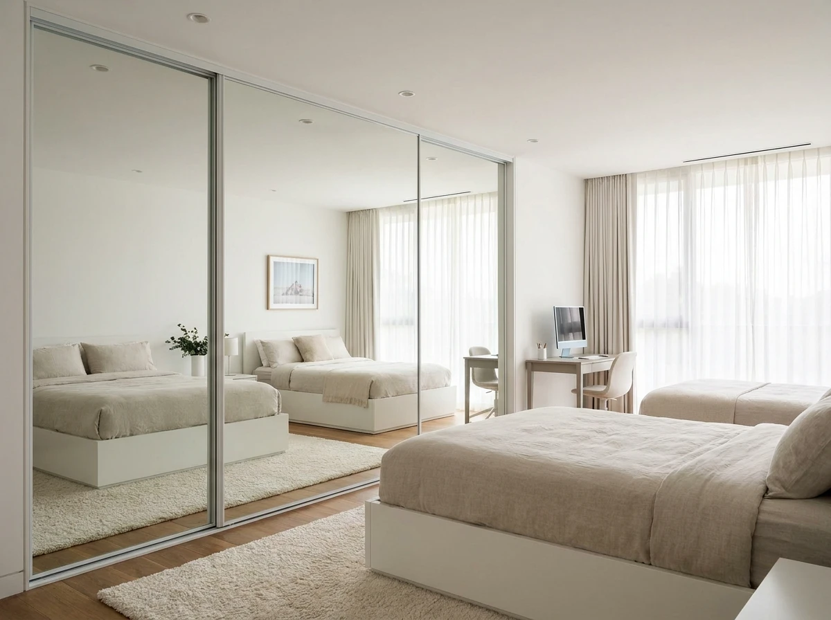 Le miroir sur placard ou dressing