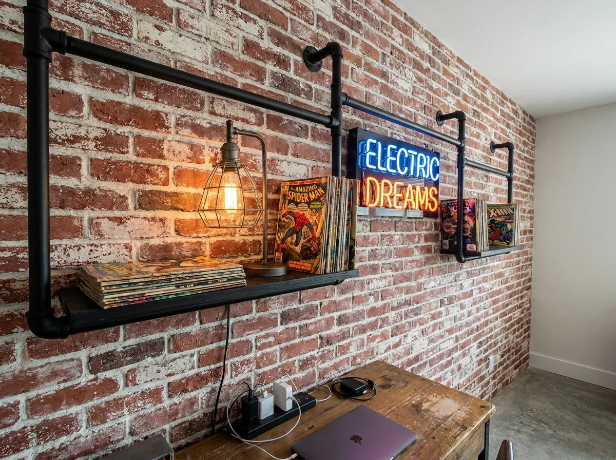Le Mur Style Industriel: Briques, Métal et Caractère