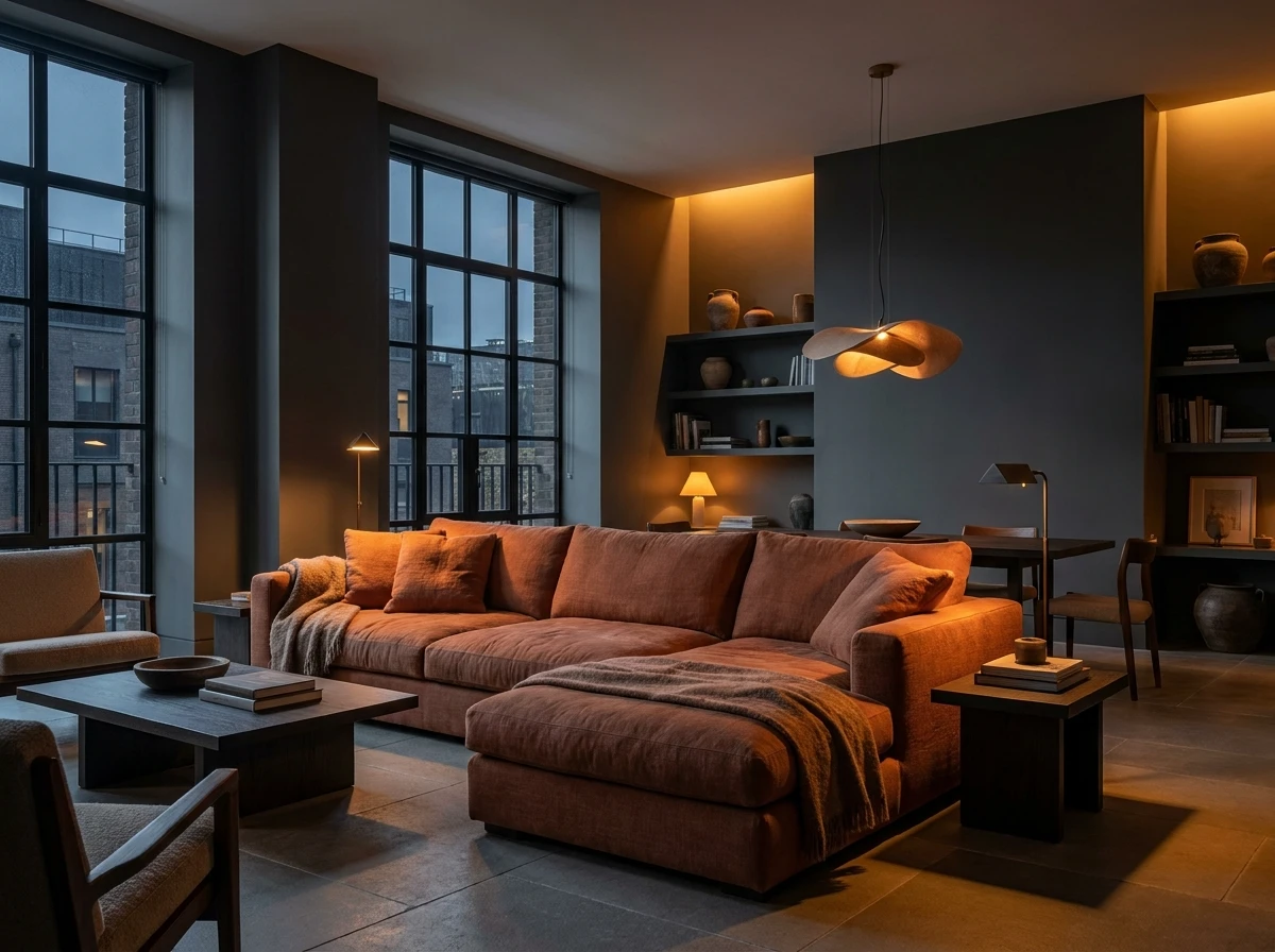 Le noir, le gris anthracite et le terracotta