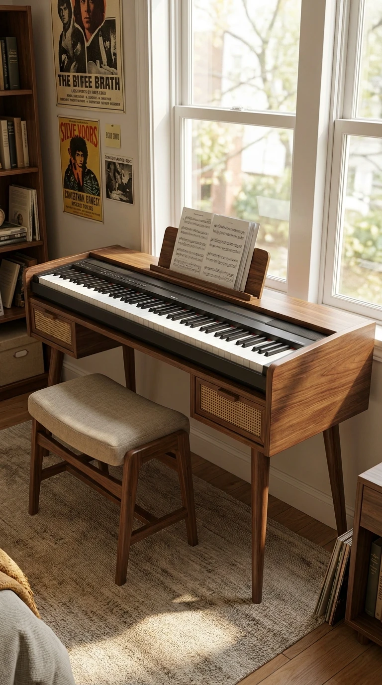 Le piano ou clavier: sur son meuble dédié