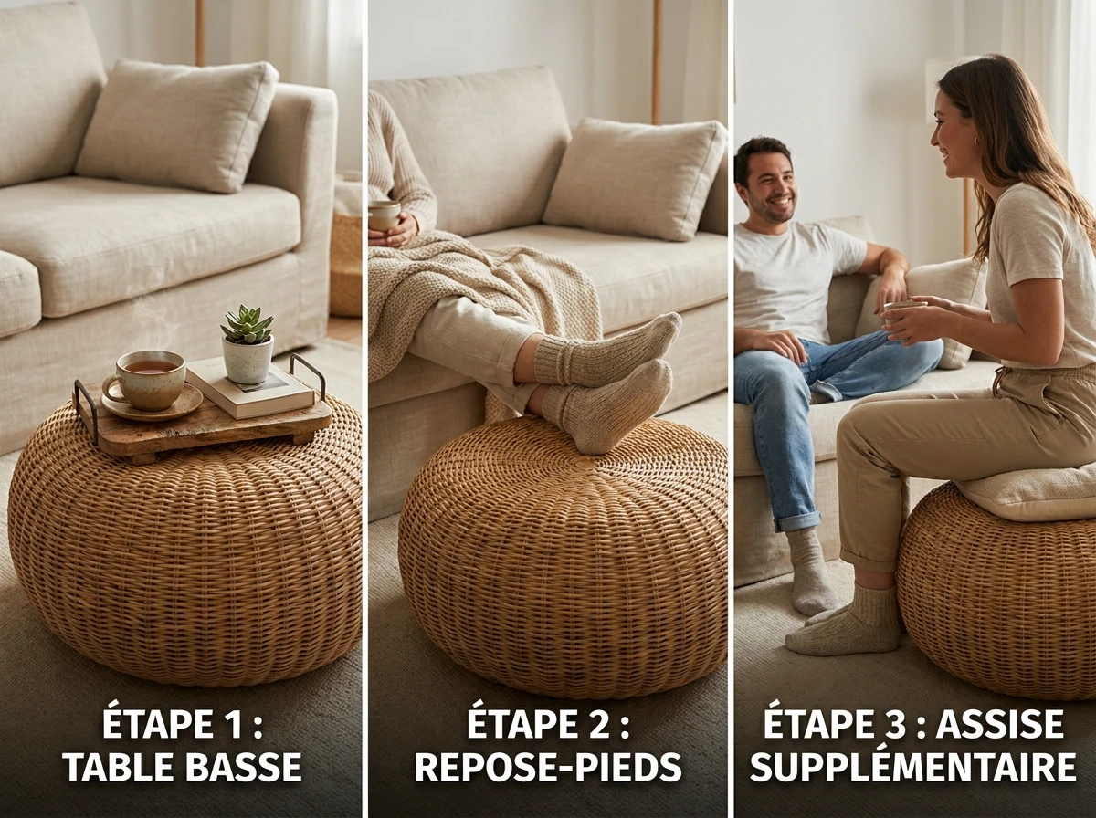 Le pouf, ton meilleur allié dans un petit espace