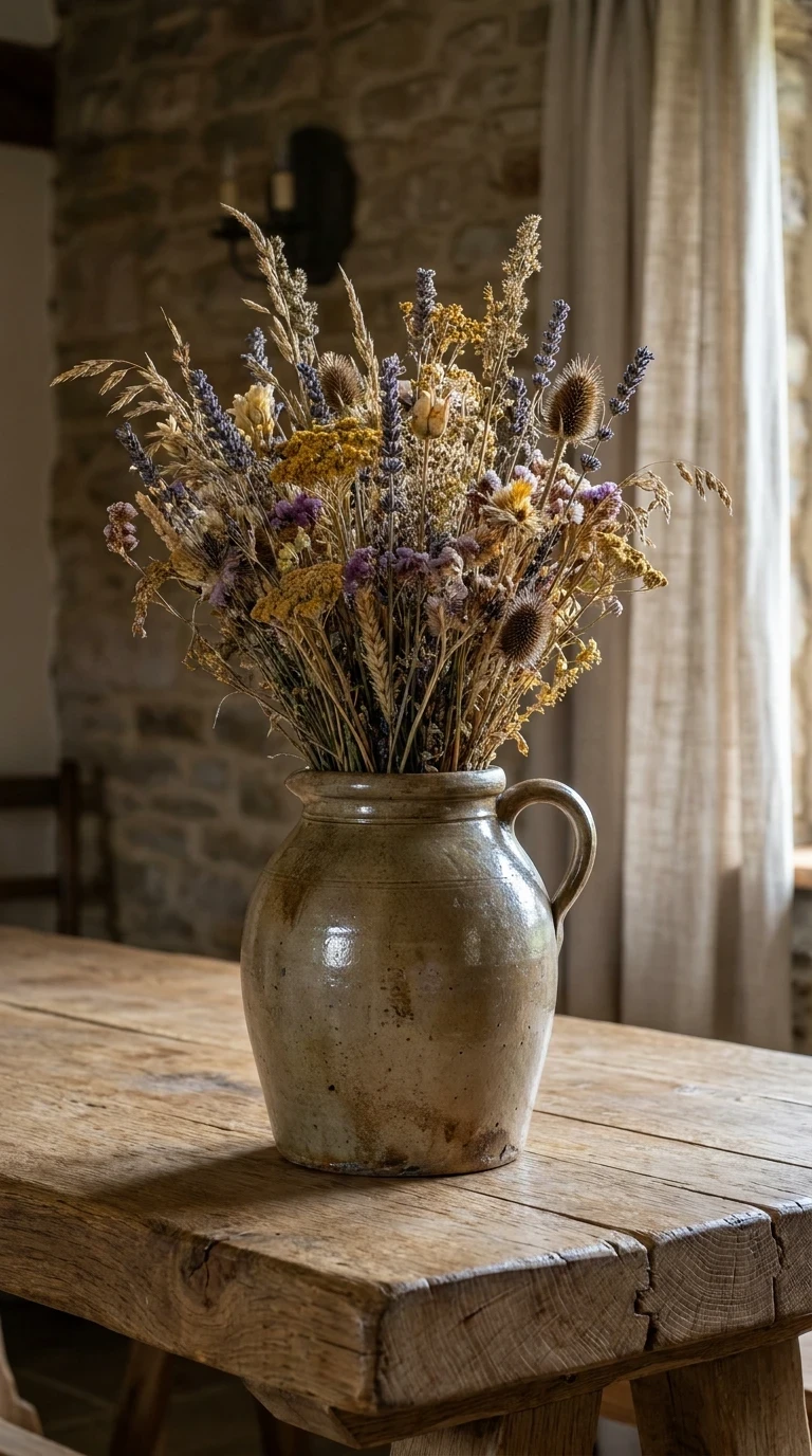 Les bouquets champêtres et fleurs séchées