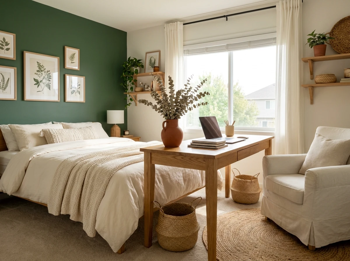 Les palettes naturelles - terracotta, vert forêt, blanc cassé, bois
