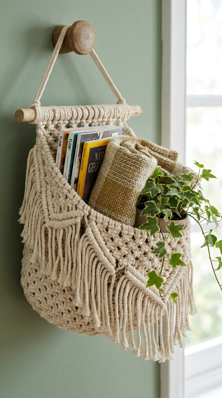 Les paniers en macramé ou en osier faits maison