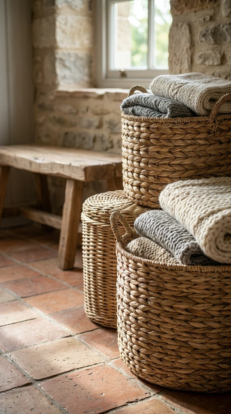 Les paniers tressés pour le rangement