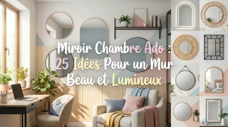Miroirs variés pour chambre ado, idées décoration murale moderne et lumineuse.