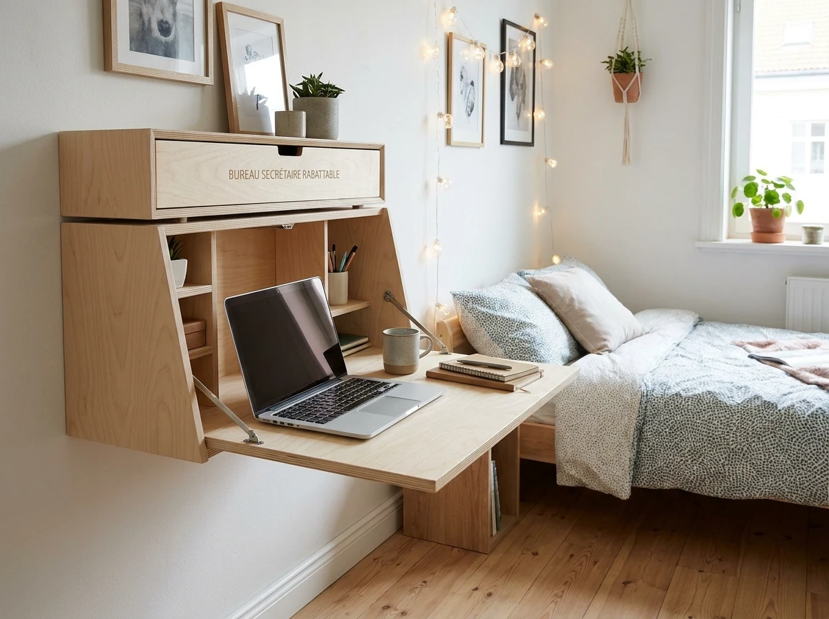 Moins de 10 m² Le Bureau Secrétaire Rabattable
