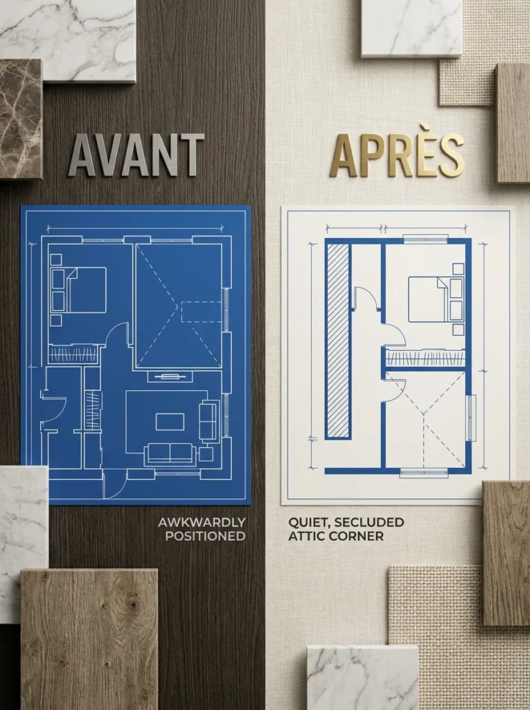 La position de la chambre dans la maison