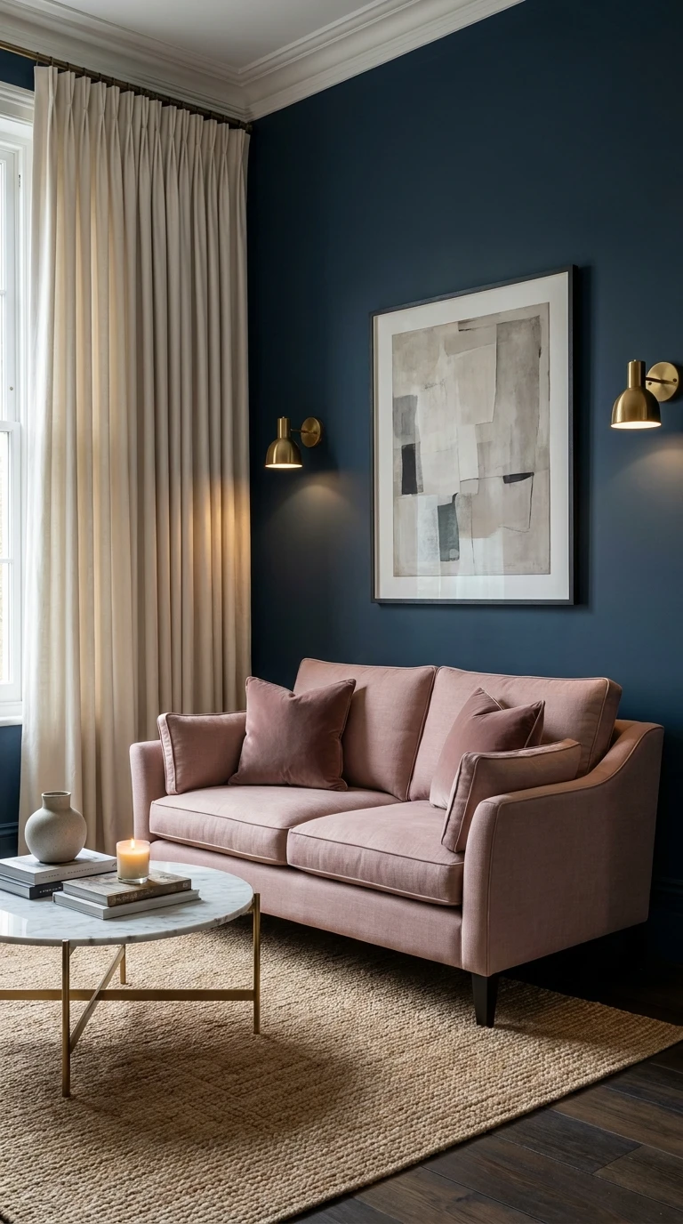 Rose et bleu marine pour un contraste chic
