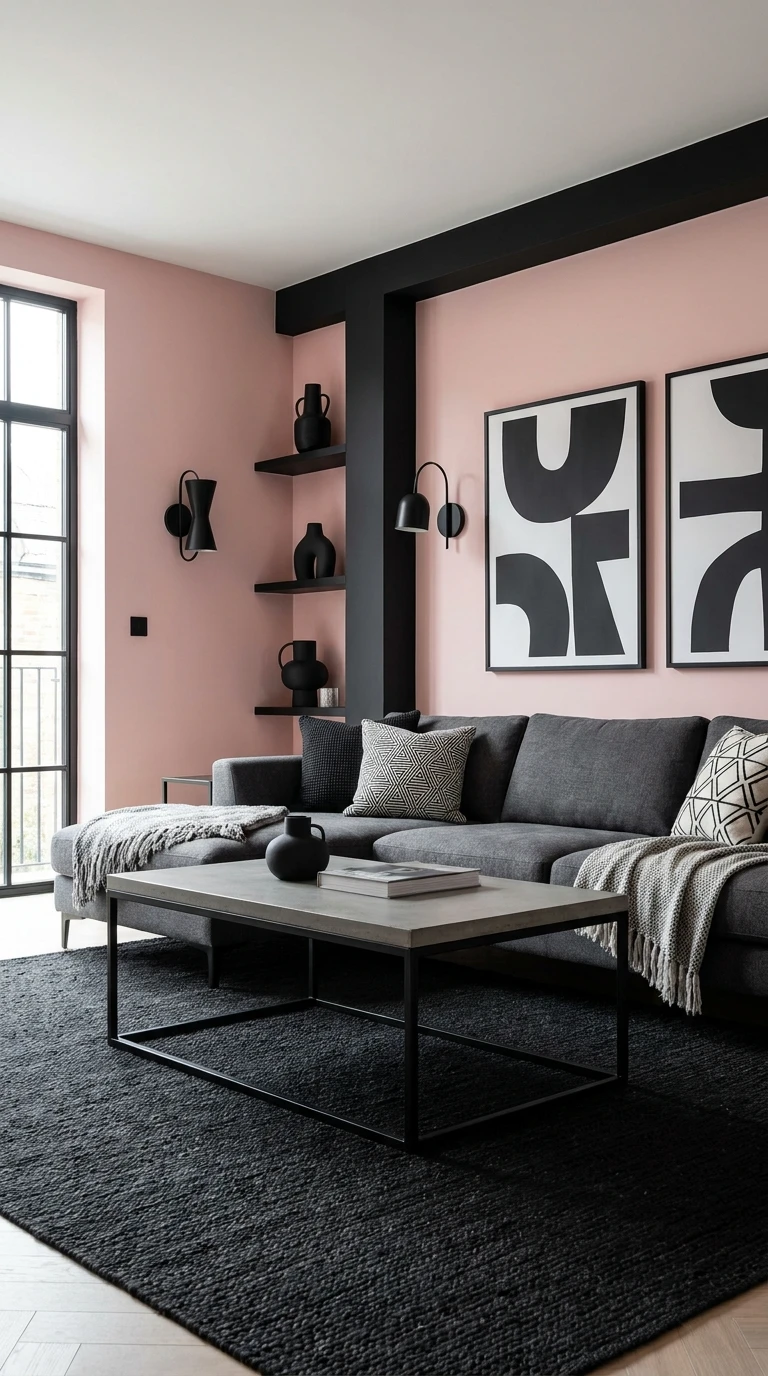 Rose et noir pour un contraste graphique