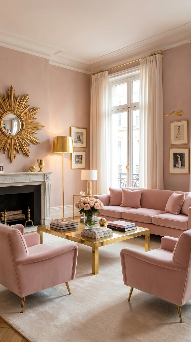 Rose poudré et doré pour une touche précieuse