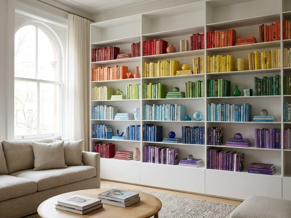 La Bibliothèque Version Colorée : Rangement par Couleur de Livre