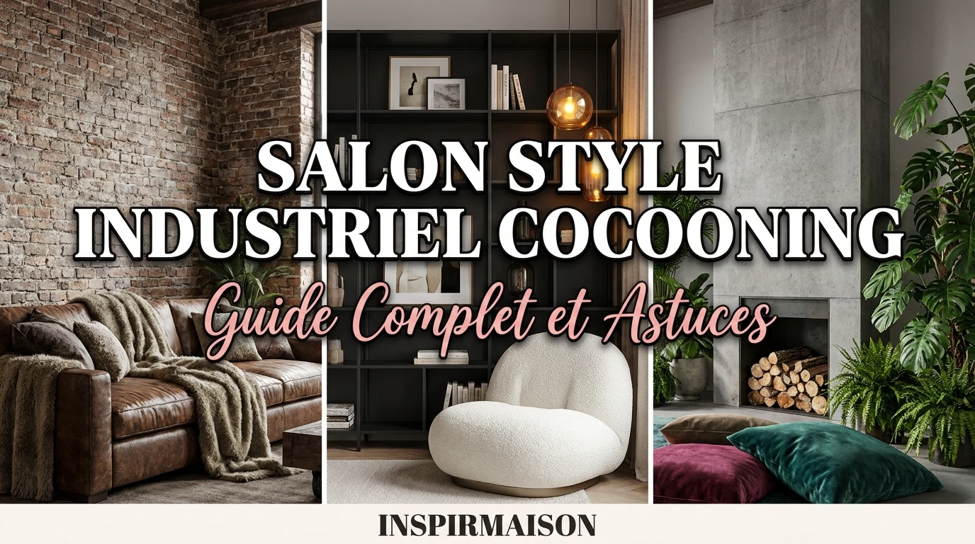 Trois salons industriels cocooning: briques, cuir, bouclé, cheminée, plantes. Guide déco.