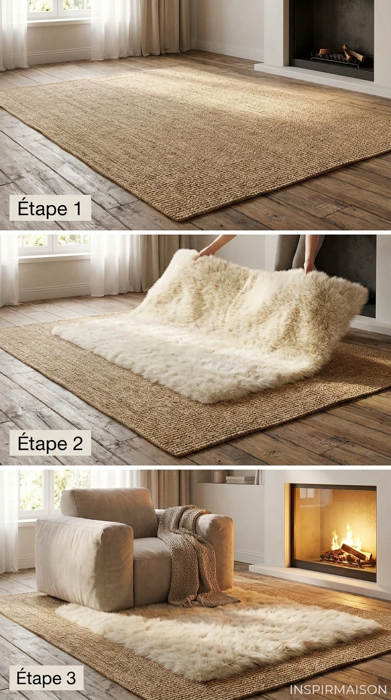 Superposer deux tapis dans la même gamme de tons