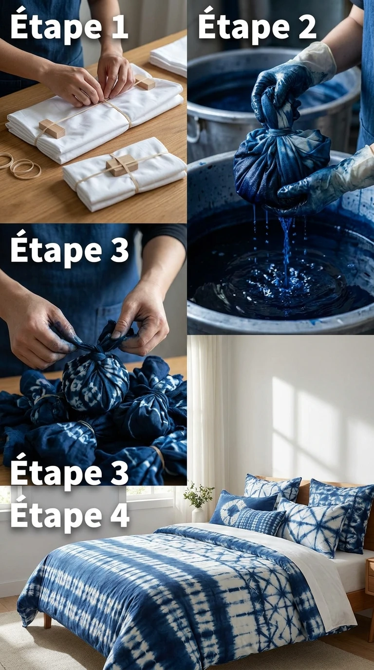Teindre sa propre literie - la technique Shibori