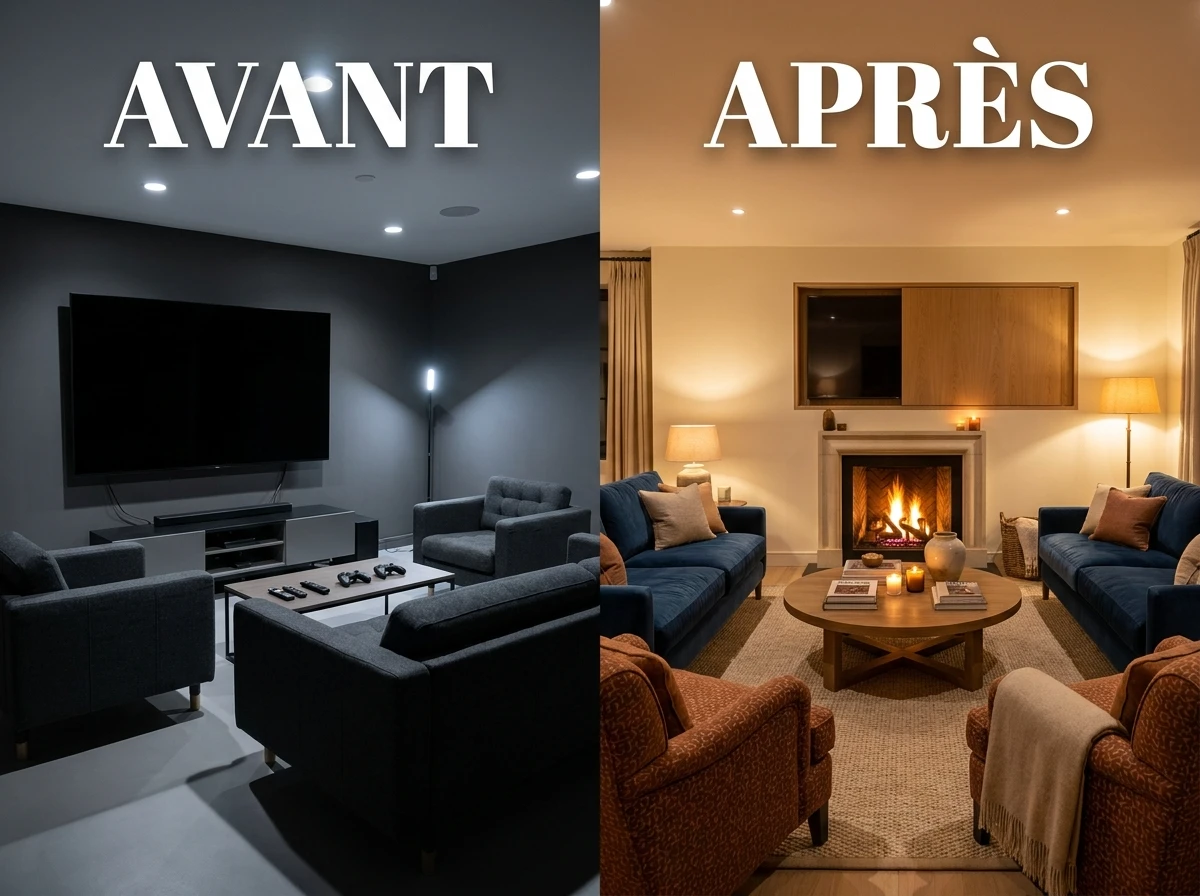 Tourner ses fauteuils vers le feu, pas vers l'écran