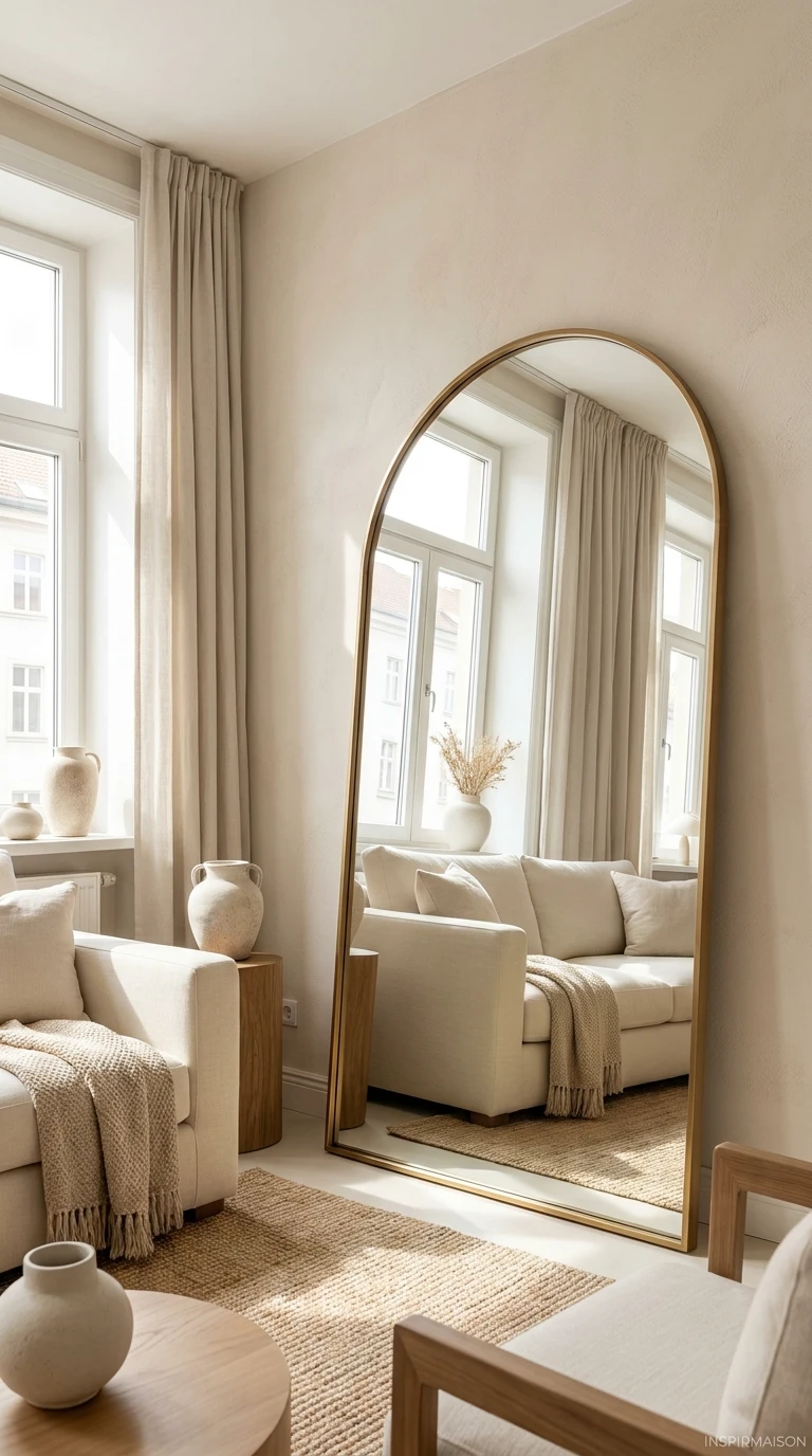 Un miroir grand format pour la lumière et la profondeur