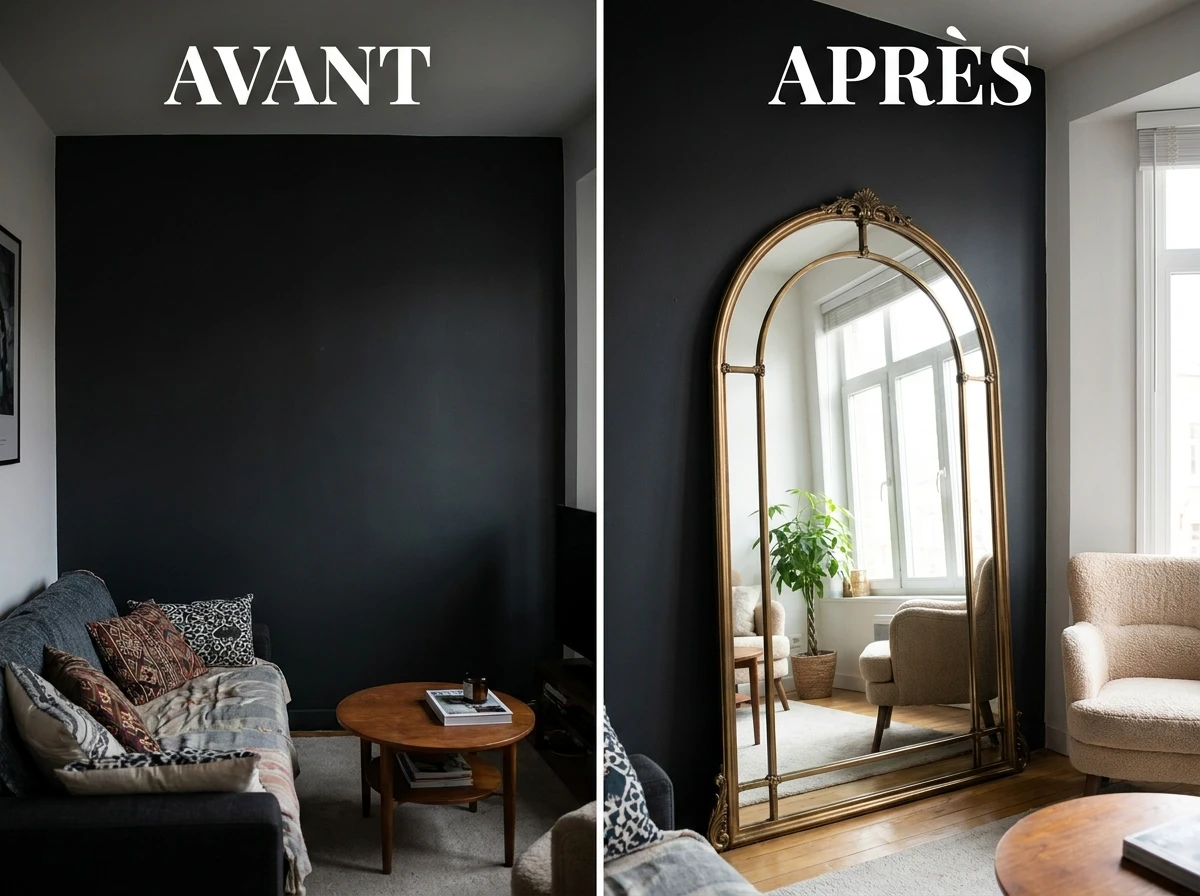 Un miroir, pour que la pièce respire un peu plus