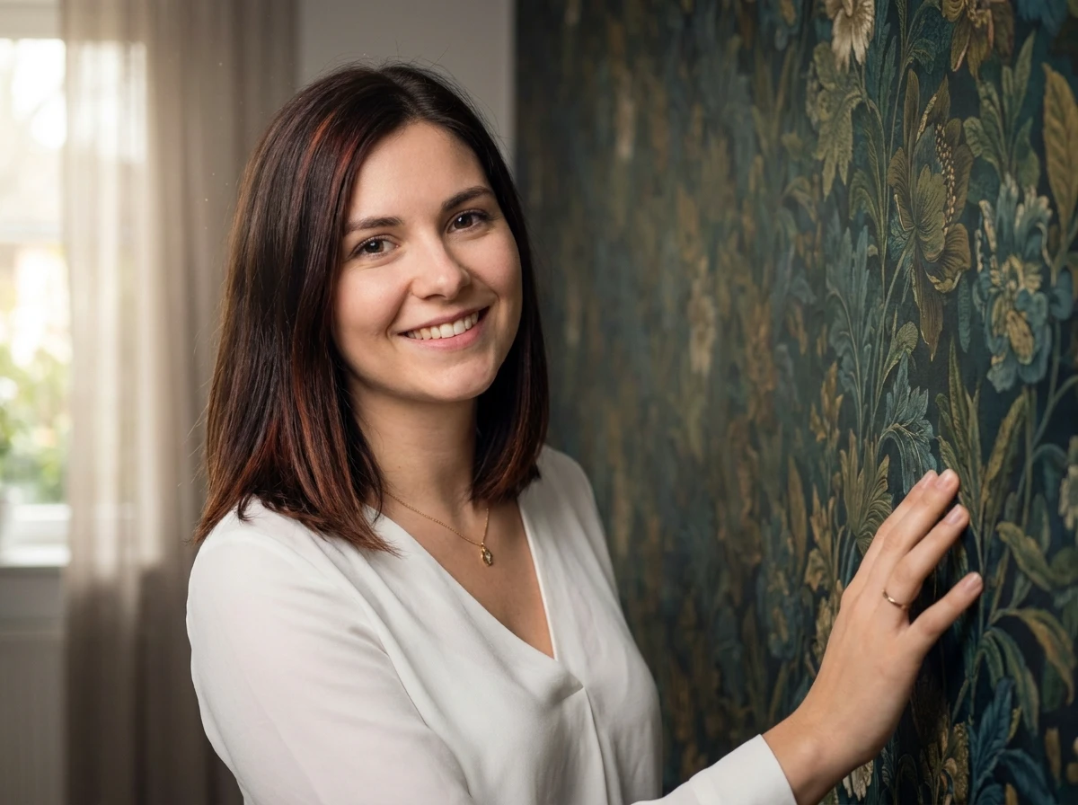 Un mur habillé de motifs végétaux, juste un