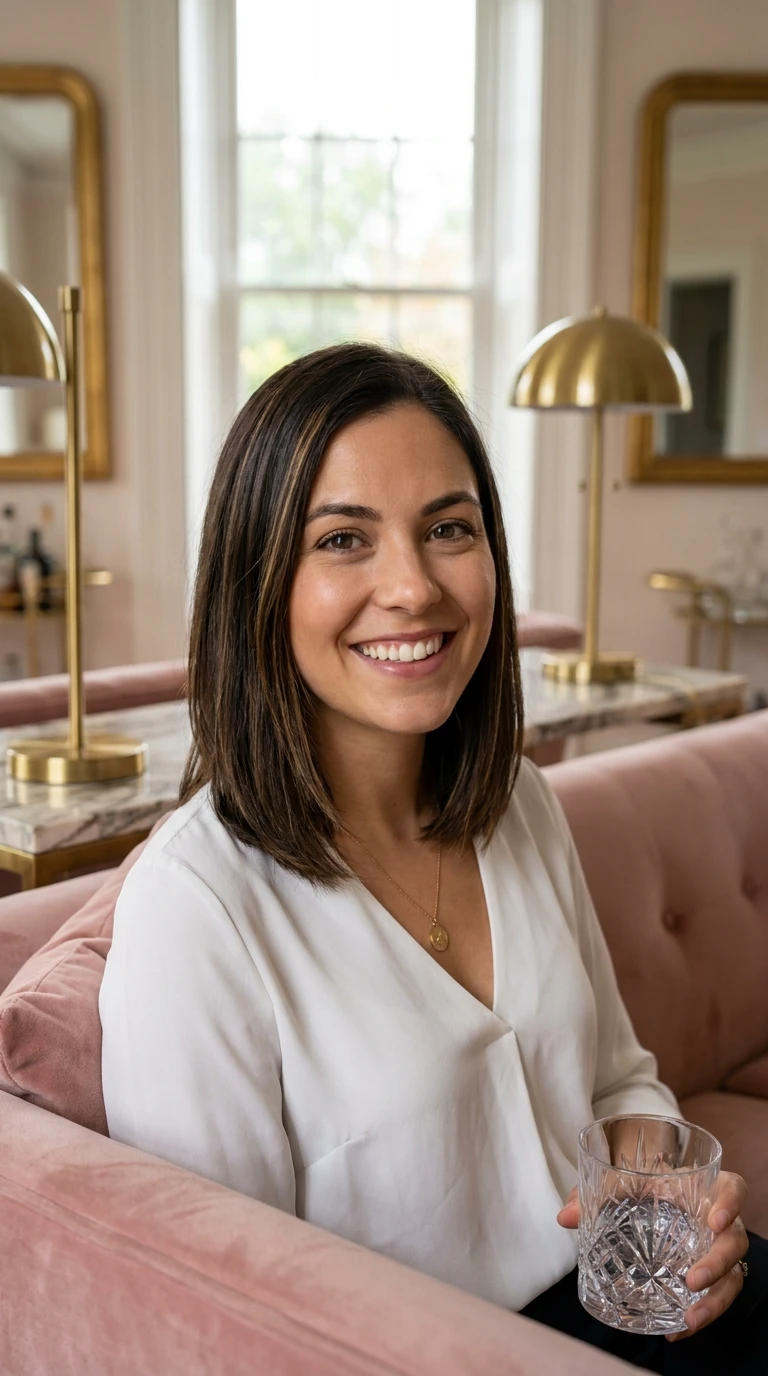Un salon rose chic et glamour