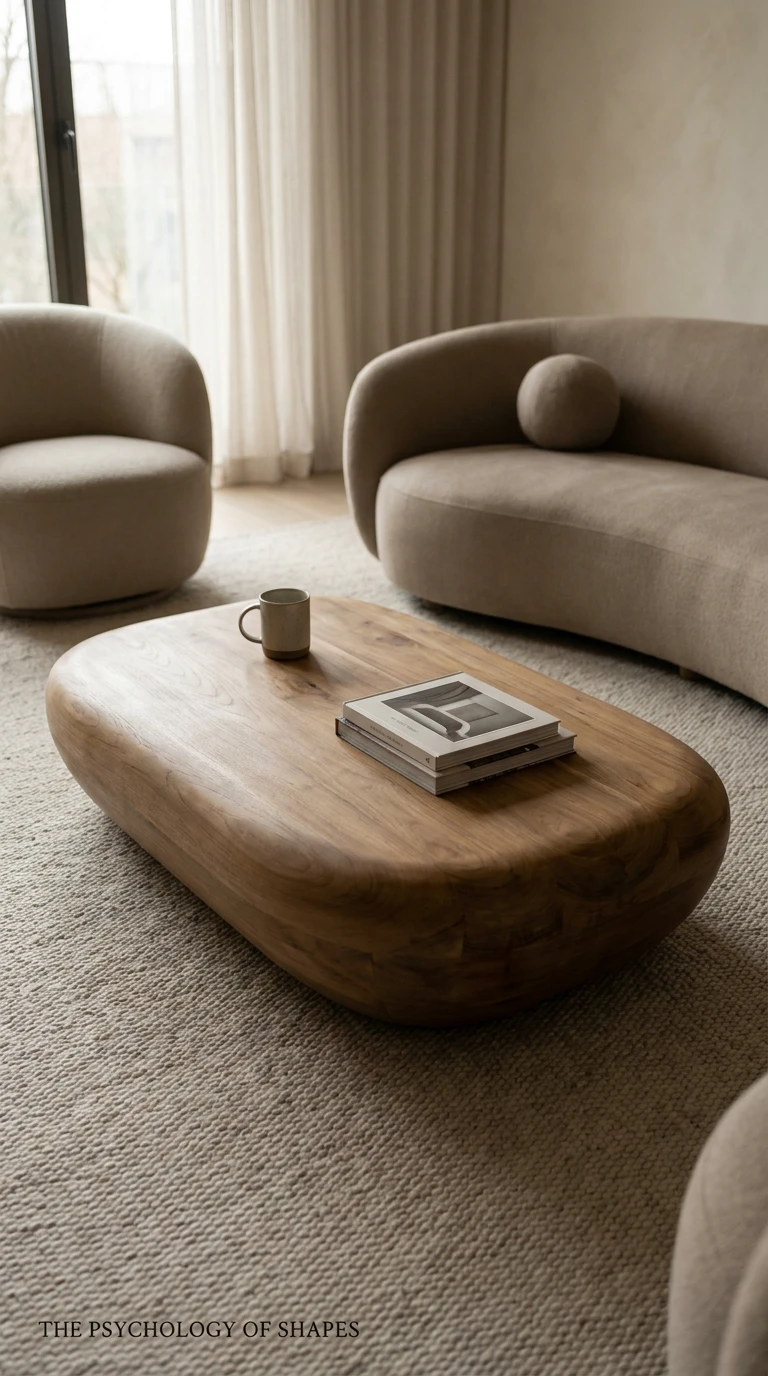 Une table basse aux courbes douces, comme un galet