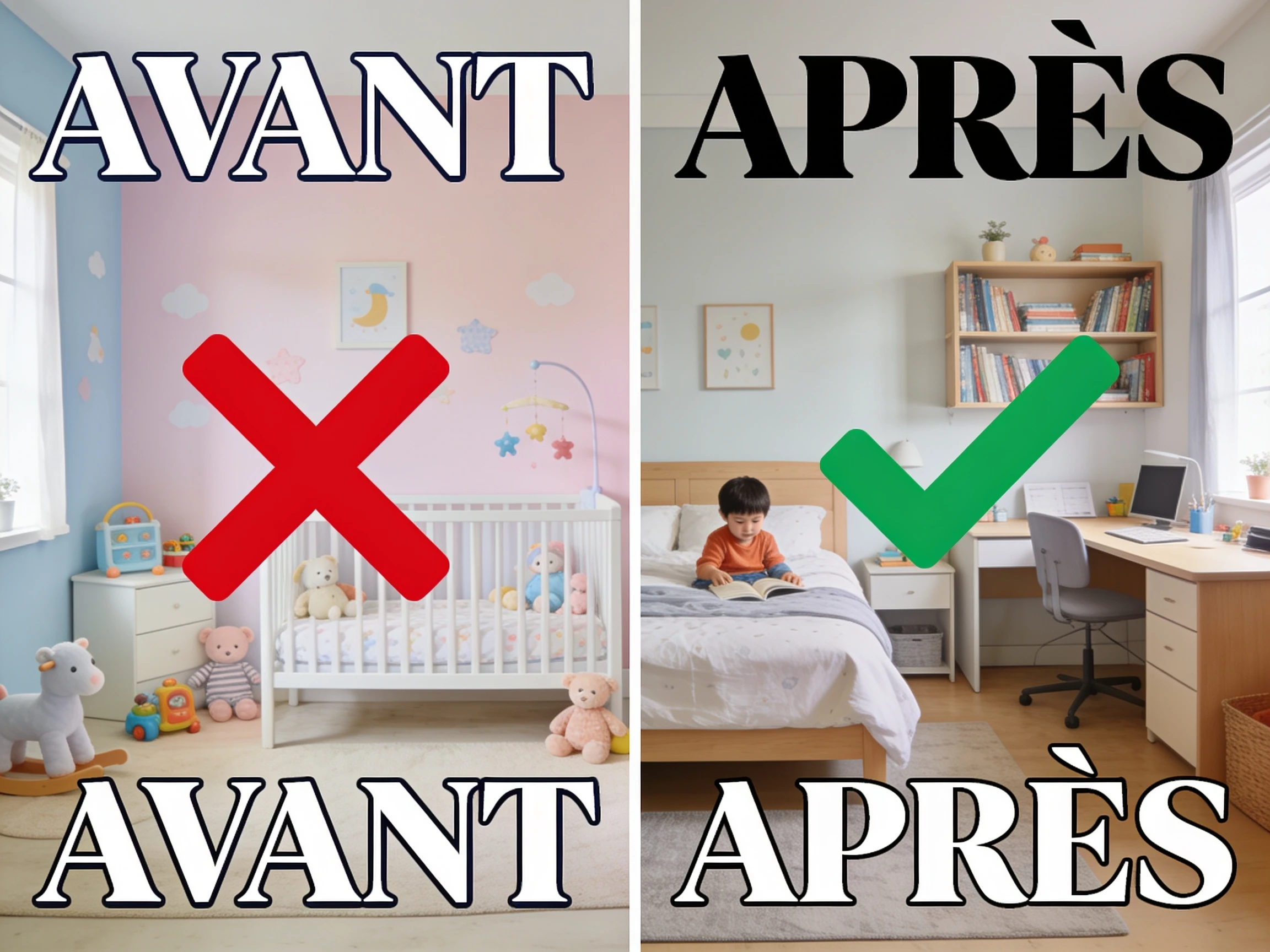 Adapter la chambre à un style qui grandit avec l'enfant