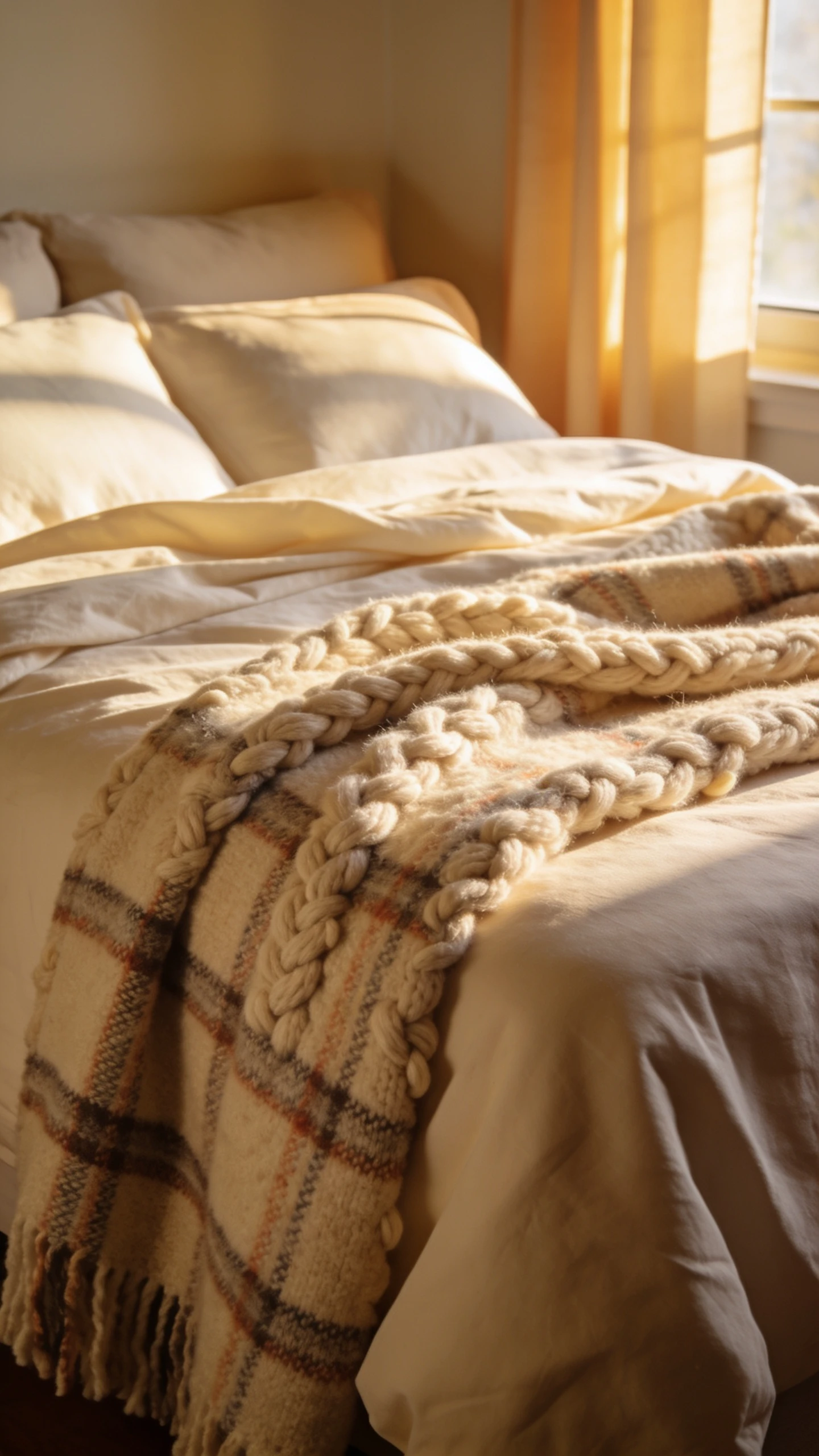 Ajouter un plaid en laine sur le lit