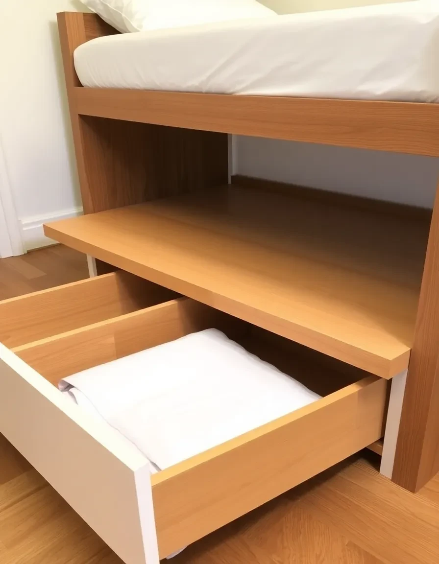 Choisis un lit avec rangements intégrés sous le sommier