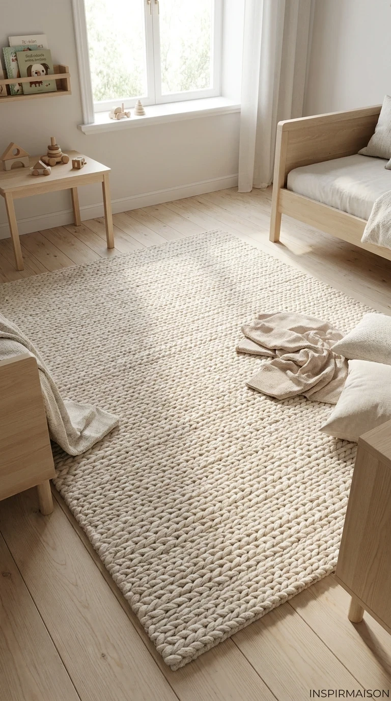 Choisis un tapis en laine ou en coton tressé
